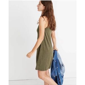 Madewell high point tank dress women’s size L - olive green.